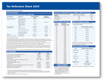 2023 Tax reference sheet